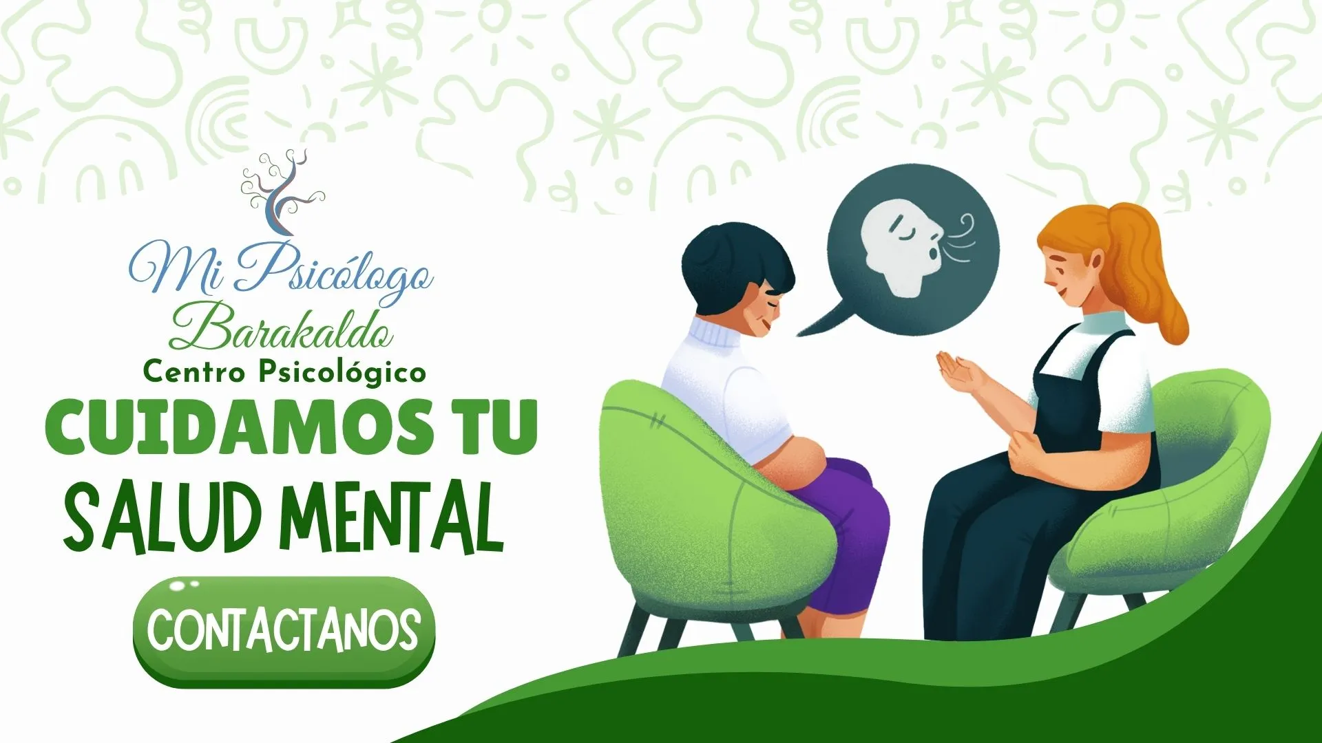 Un terapeuta habla con un cliente en una acogedora sala de estar en barakaldo, enfatizando el cuidado de la salud mental con un enfoque de apoyo.